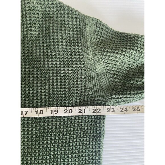 Pistola Olga Distressed Olive Green Crewneck Waffle Knit Sweater Size X-Small XS - Picture 11 of 13